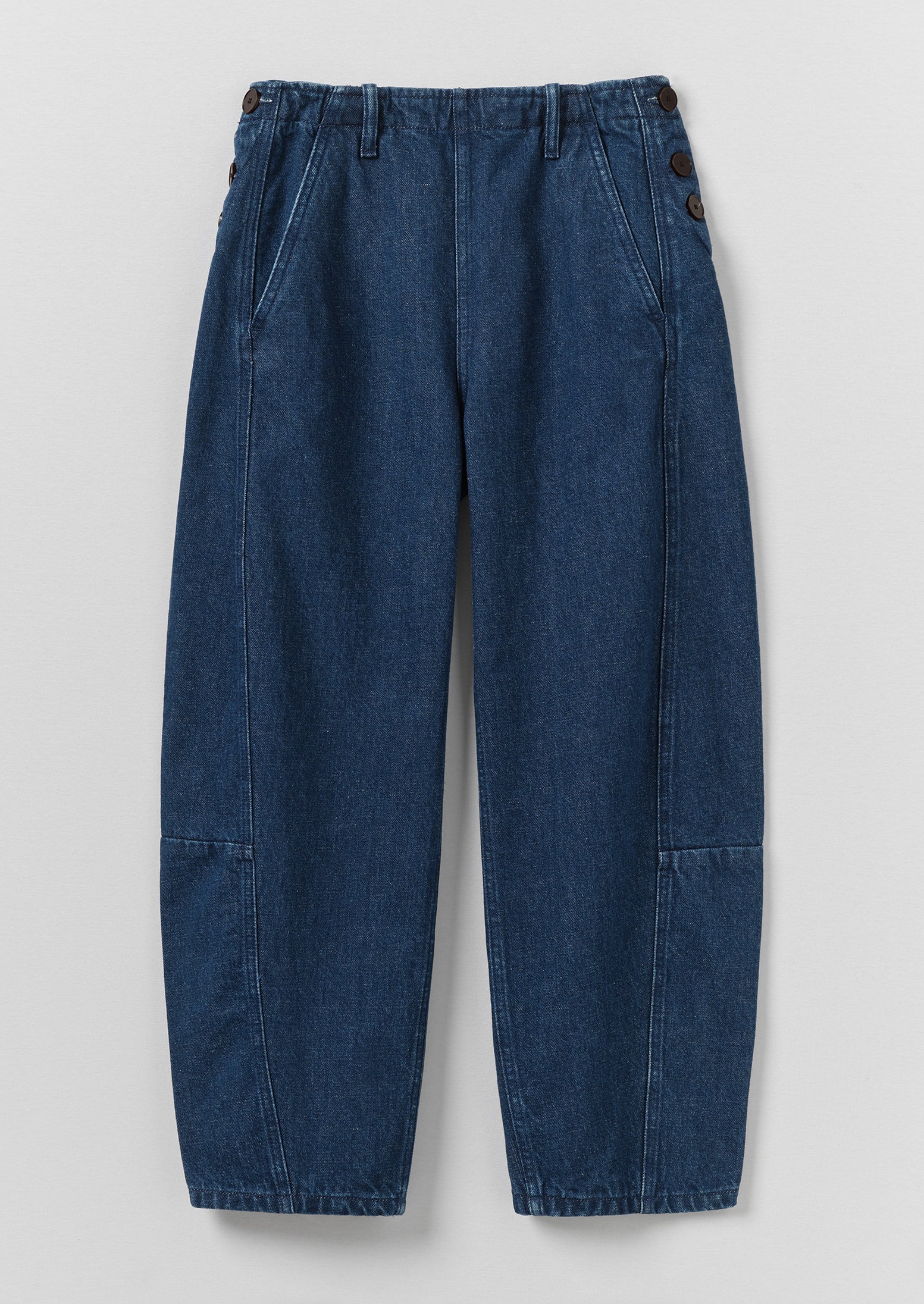Twisted Seam Cotton Linen Denim Pants | Indigo | TOAST