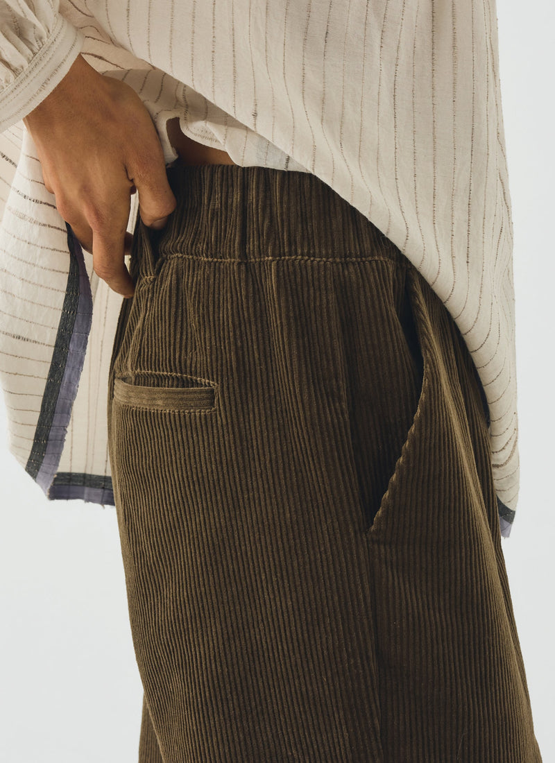Gabi Cord Pull On Pants | Bronze Green