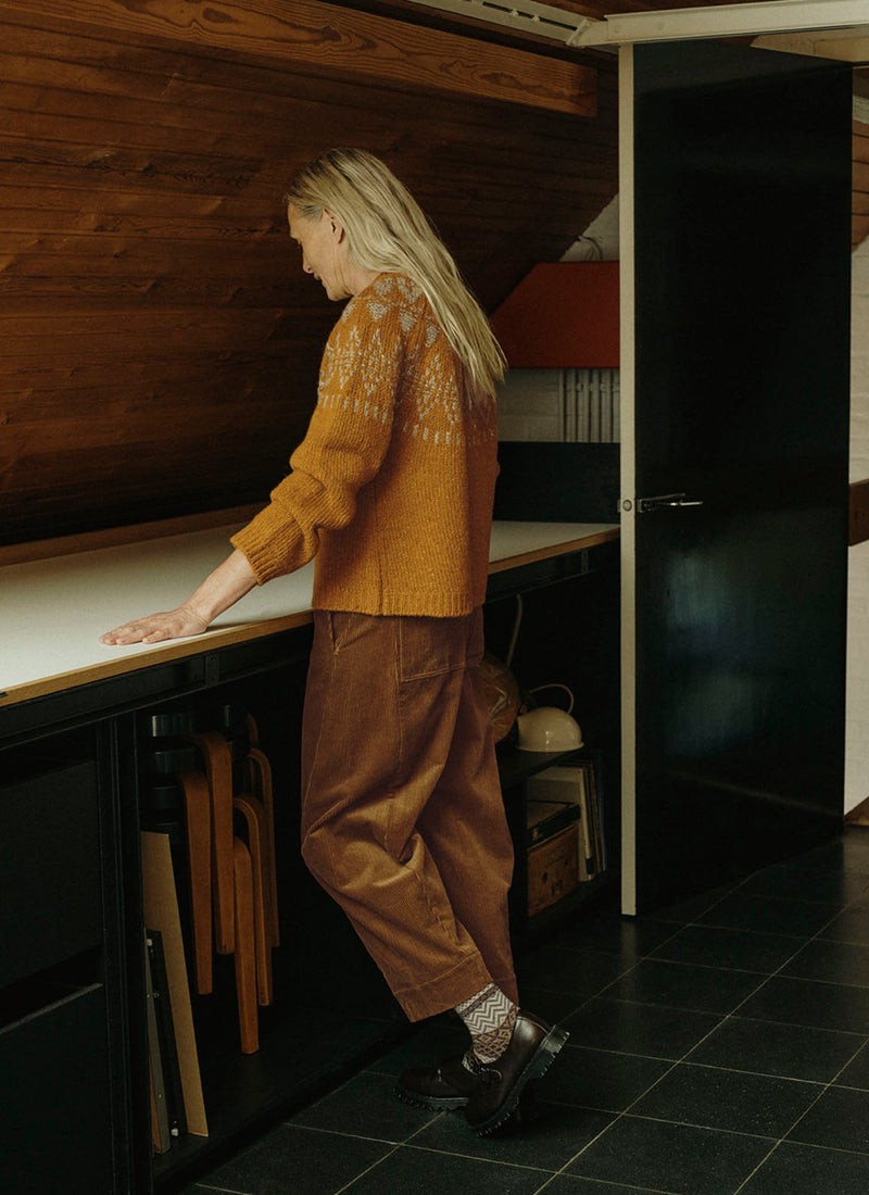 Twisted Seam Cord Pants | Golden Amber