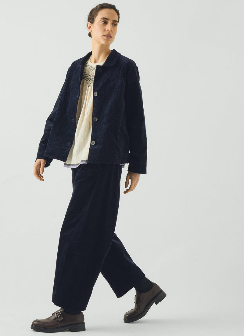 Twisted Seam Cord Pants | Dark Navy