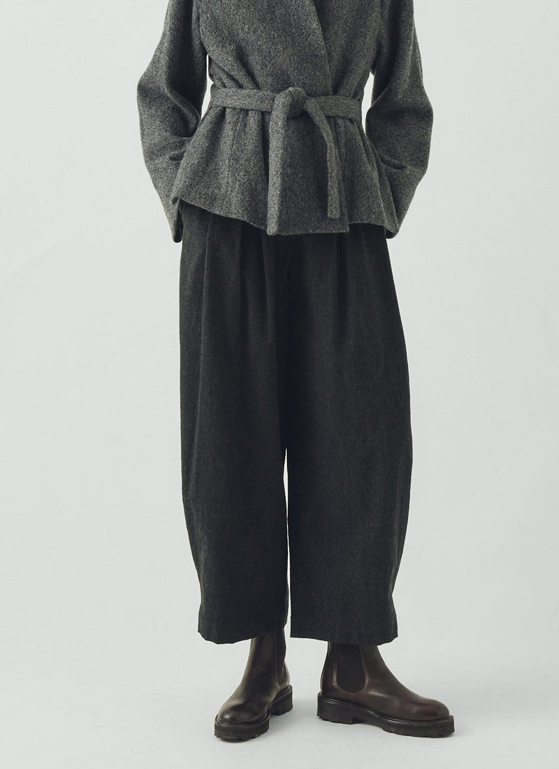 Carys Prince of Wales Check Wide Leg Pants | Charcoal