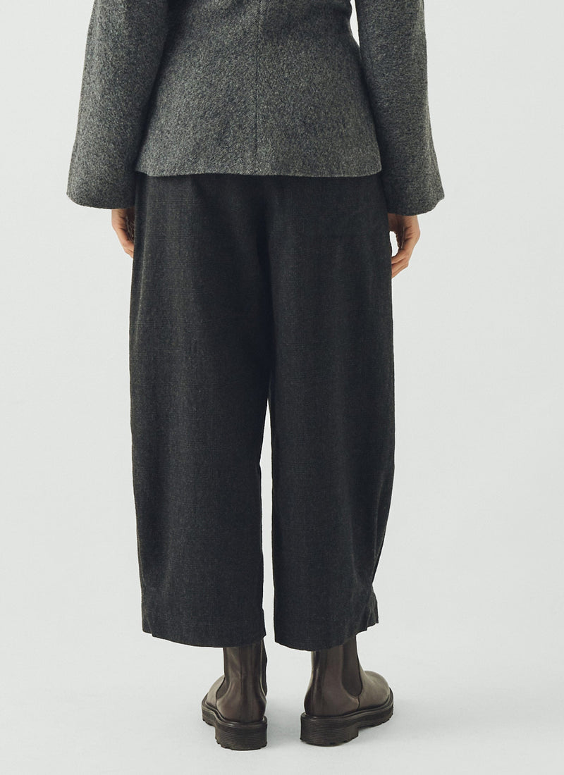 Carys Prince of Wales Check Wide Leg Pants | Charcoal