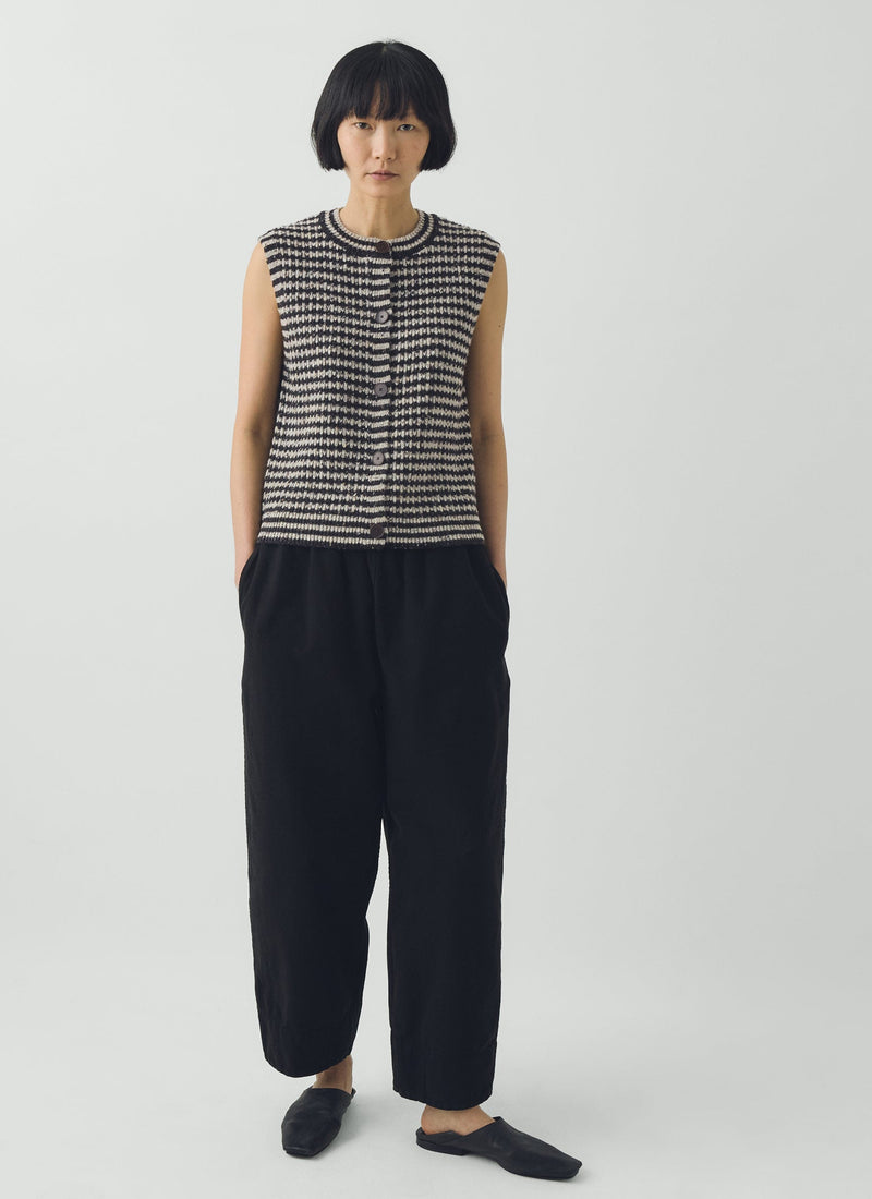 Sculpted Leg Brushed Cotton Canvas Pants | Black