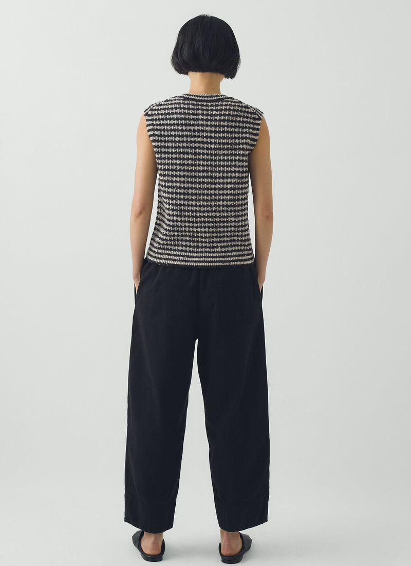 Sculpted Leg Brushed Cotton Canvas Pants | Black