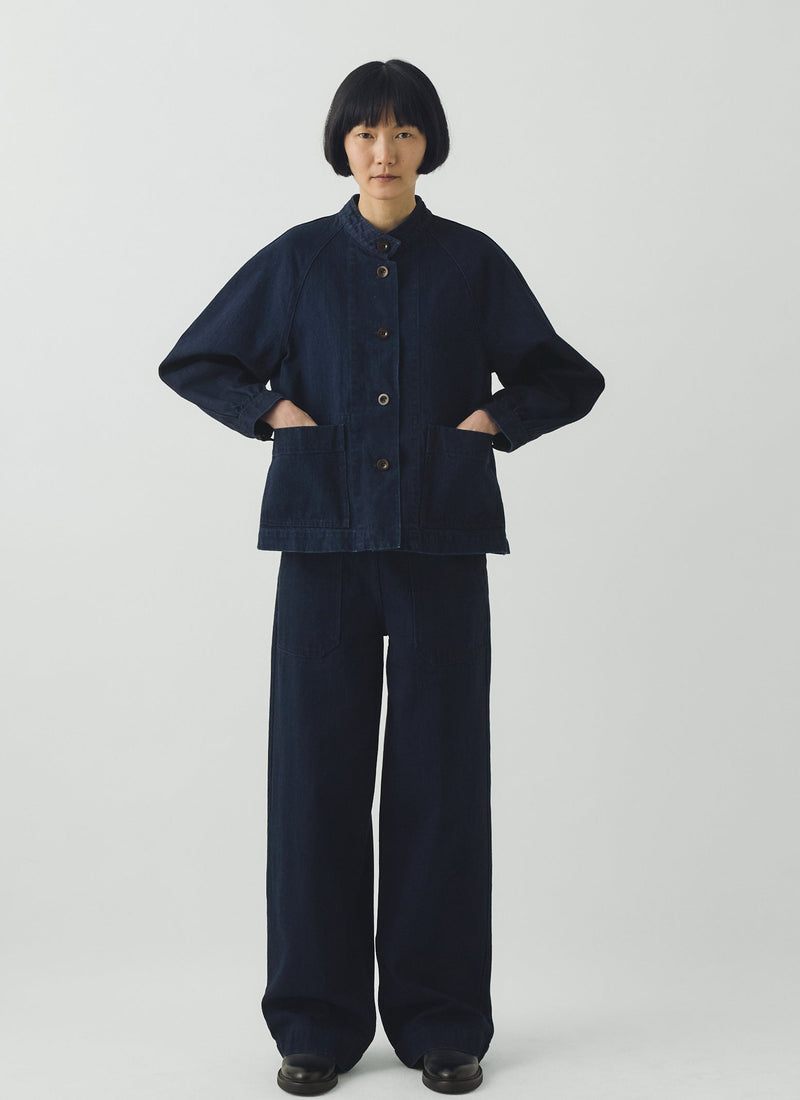 Annie Japanese Indigo Denim Full Length Pants | Indigo