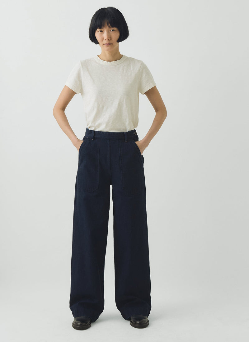 Annie Japanese Indigo Denim Full Length Pants | Indigo