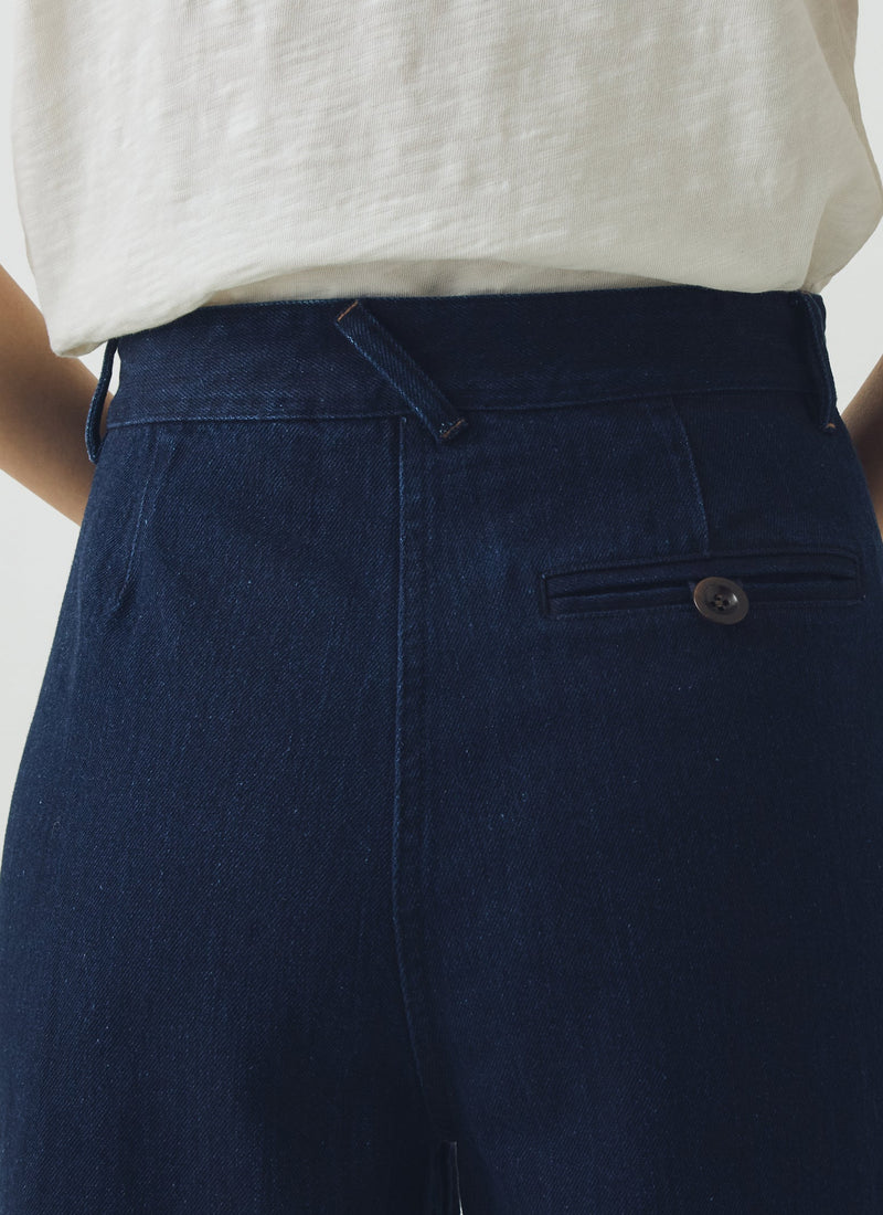 Annie Japanese Indigo Denim Full Length Pants | Indigo