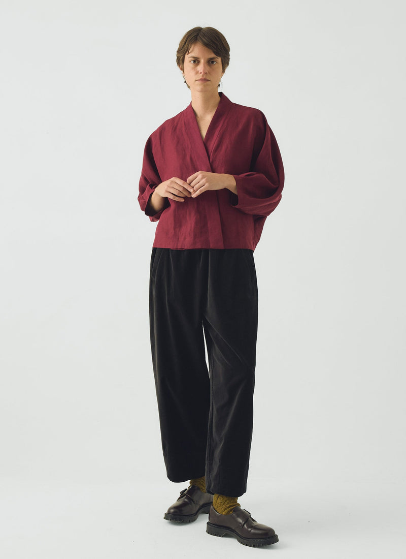 Cotton Velvet Pull On Pants | Brown Slate