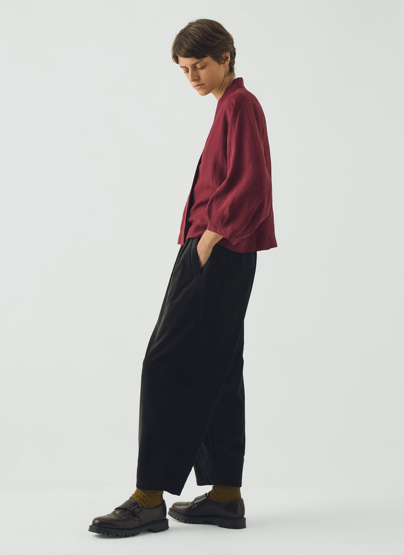 Cotton Velvet Pull On Pants | Brown Slate