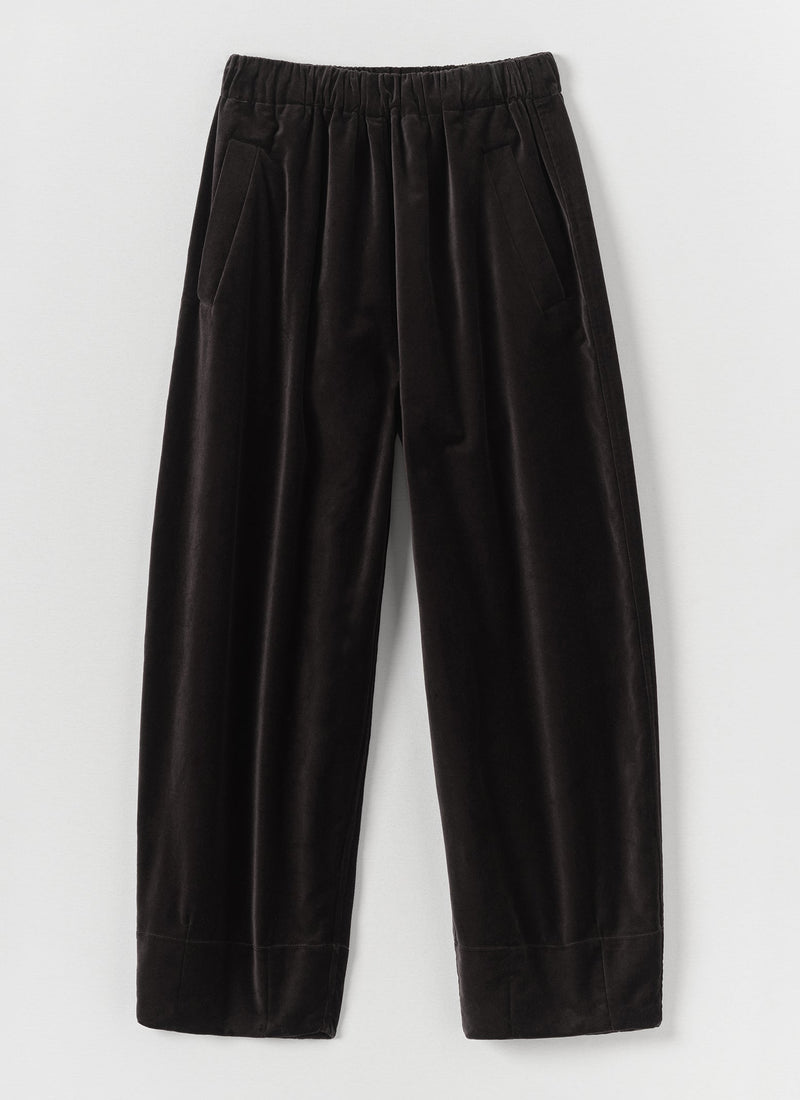 Cotton Velvet Pull On Pants | Brown Slate