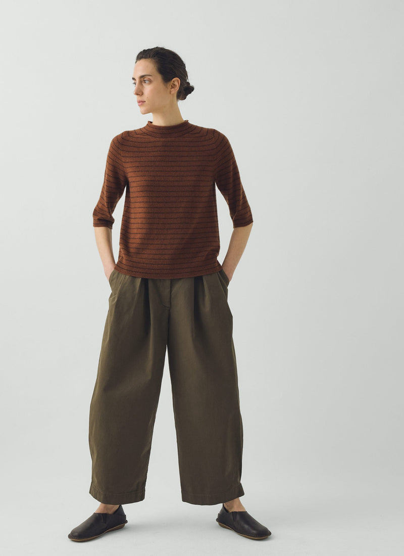 Carys Cotton Wide Leg Pants | Deep Khaki