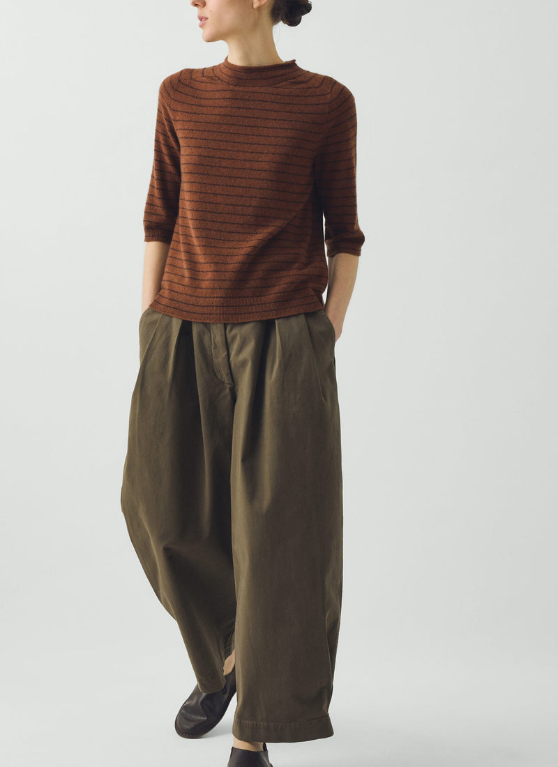 Carys Cotton Wide Leg Pants | Deep Khaki