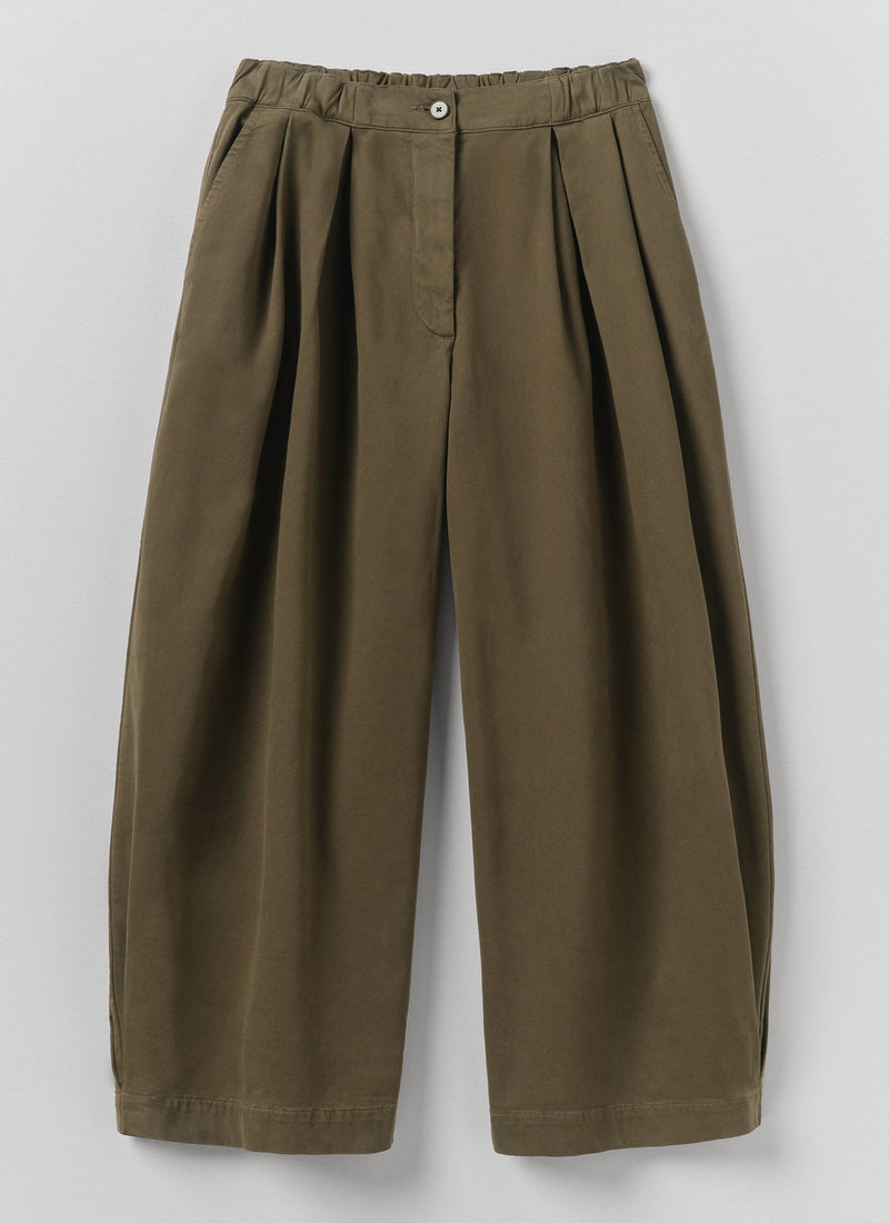 Carys Cotton Wide Leg Pants | Deep Khaki