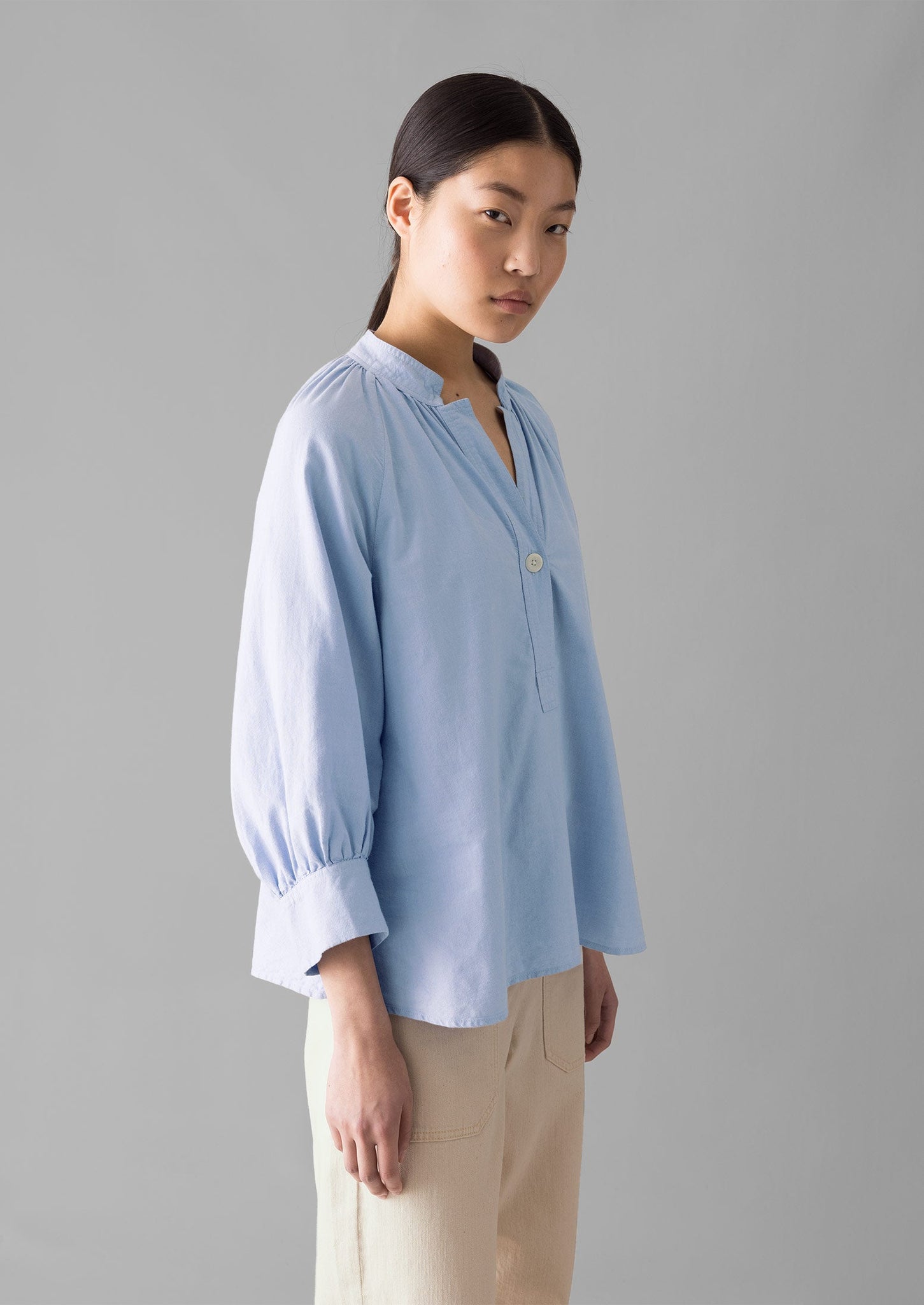 Catrin Cotton Oxford Easy Shirt | Chambray