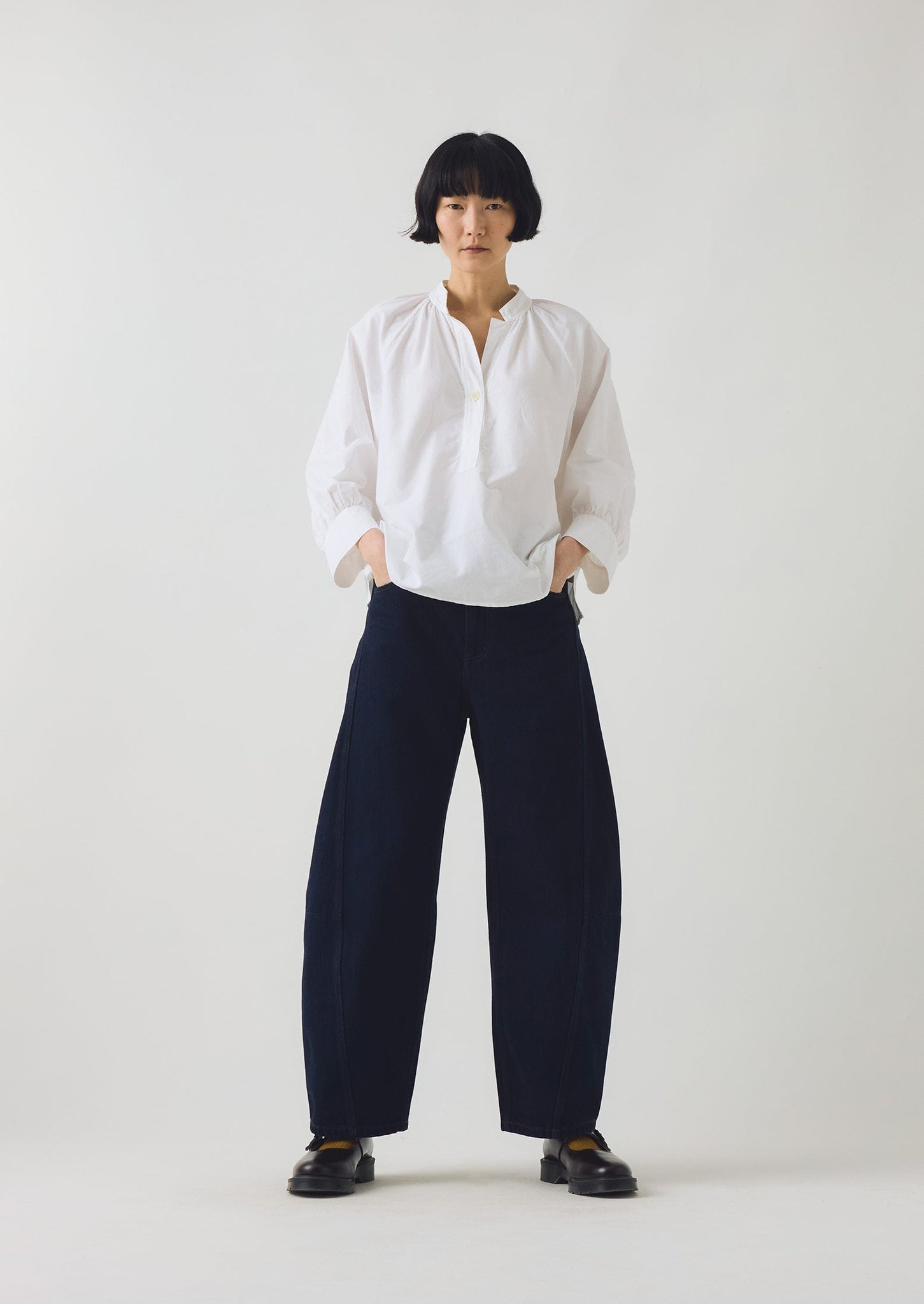 Catrin Cotton Oxford Easy Shirt | White