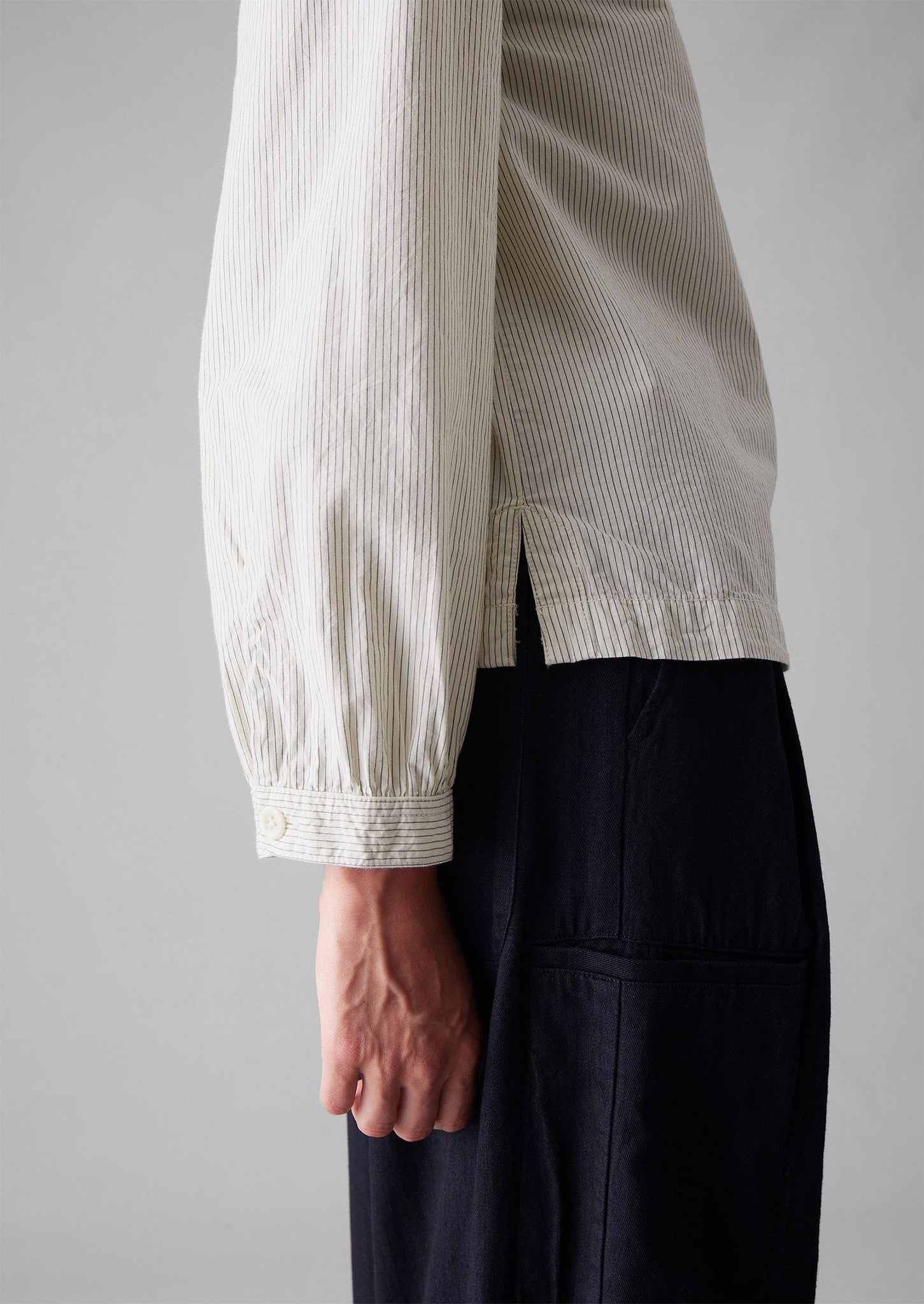 Patch Pocket Stripe Organic Cotton Shirt | Sunwashed Blue