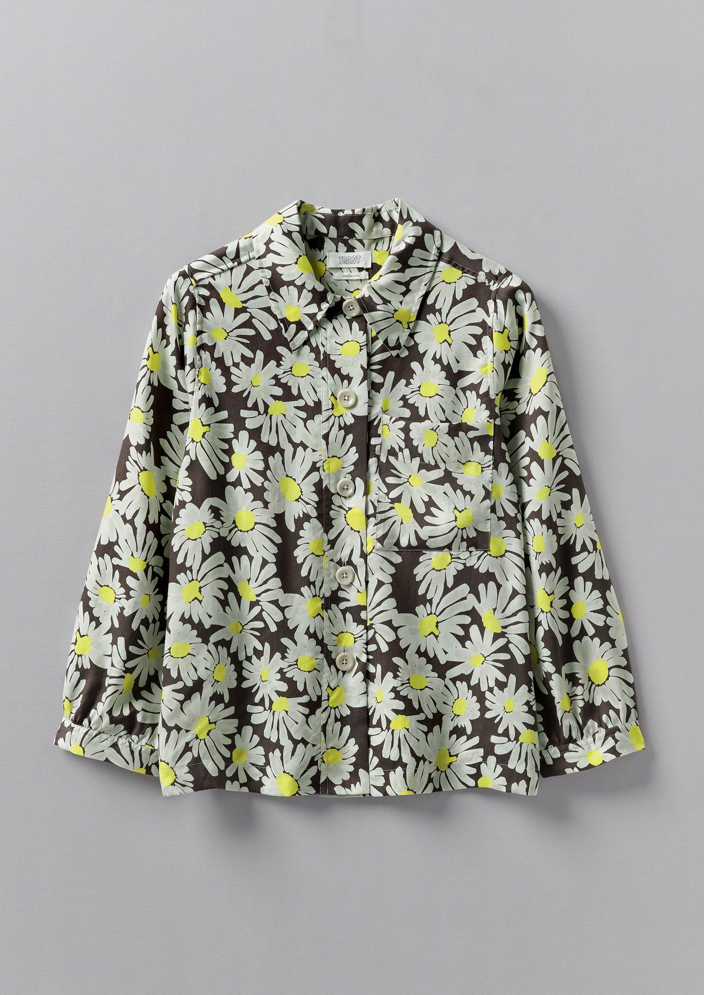 Patch Pocket Painted Daisy Shirt | Billi Flower Yellow