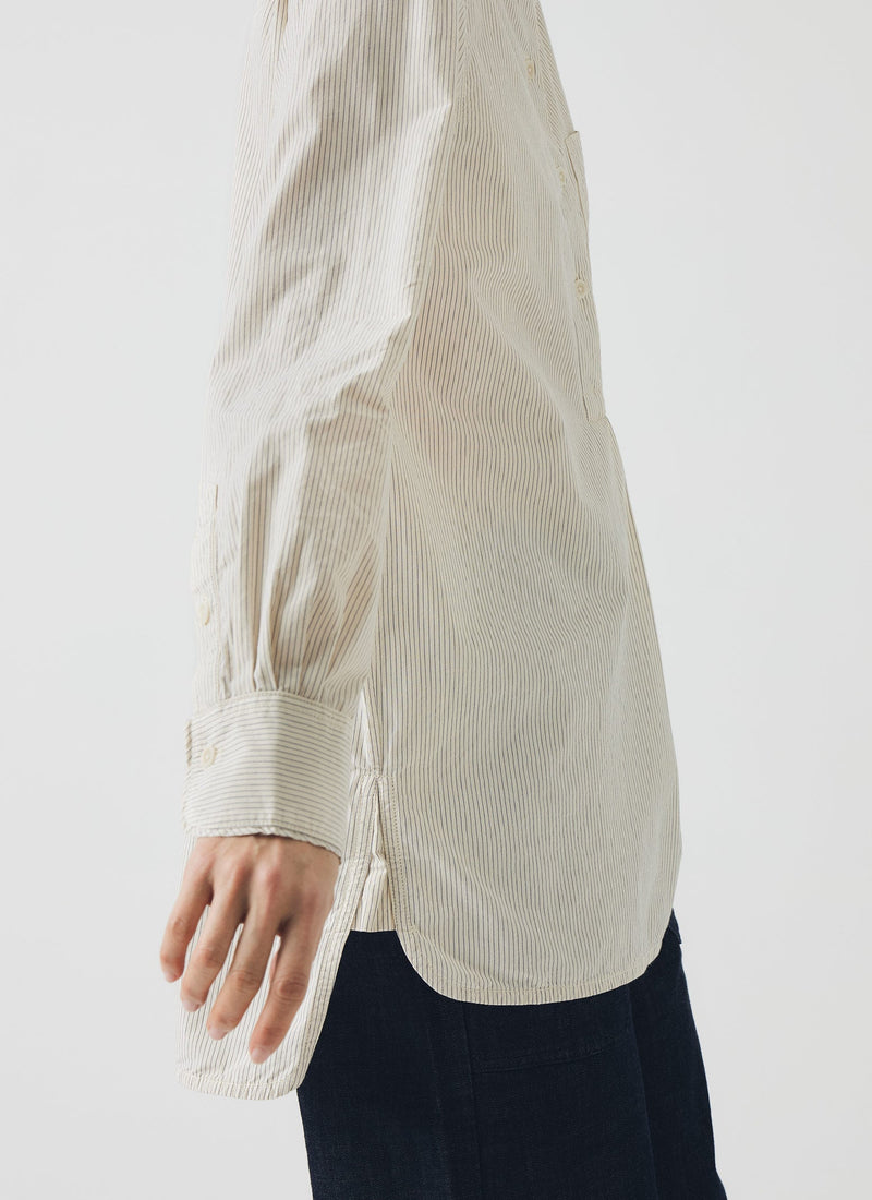 Taro Stripe Cotton Shirt | Sunwashed Blue
