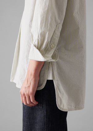 Taro Stripe Organic Cotton Poplin Shirt | Sunwashed Blue