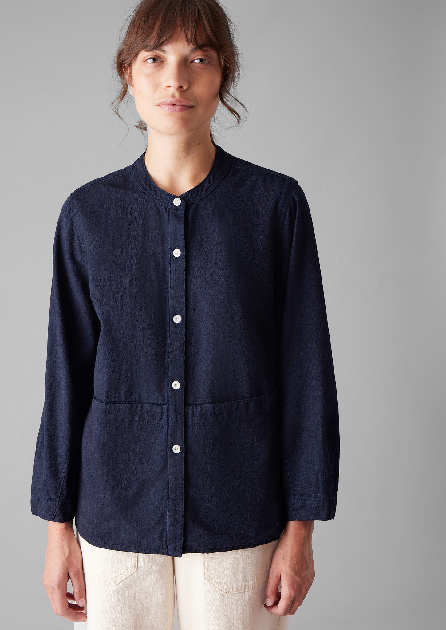 Front Pocket Soft Indigo Twill Shirt | Indigo