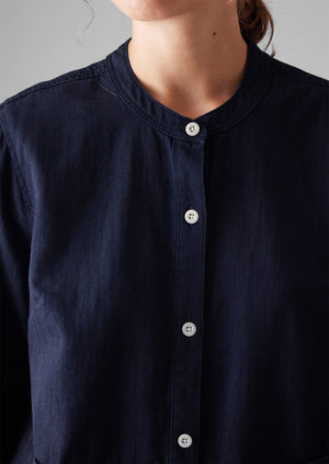 Front Pocket Soft Indigo Twill Shirt | Indigo