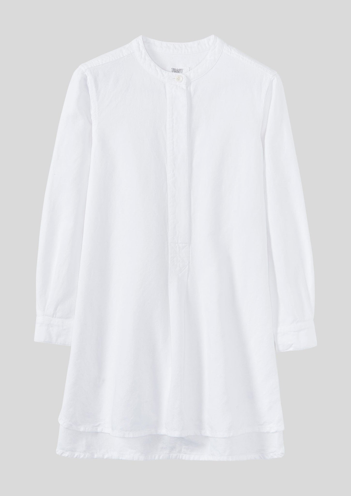 Elena Cotton Linen Tunic Shirt | Paper White