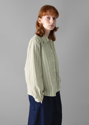Raft Stripe Patch Pocket Cotton Shirt | Pulp/Bright Sky