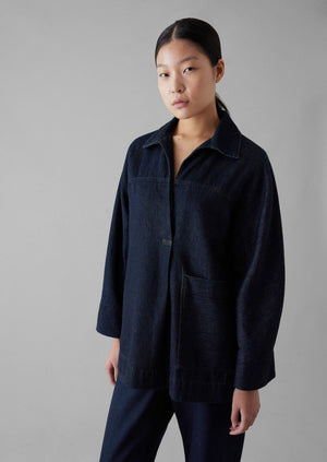 Cotton Hemp Denim Smock | Indigo