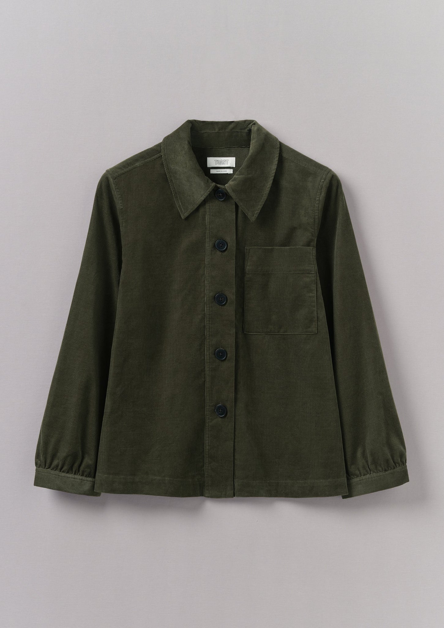 Baya Patch Pocket Organic Cord Shirt | Seaweed