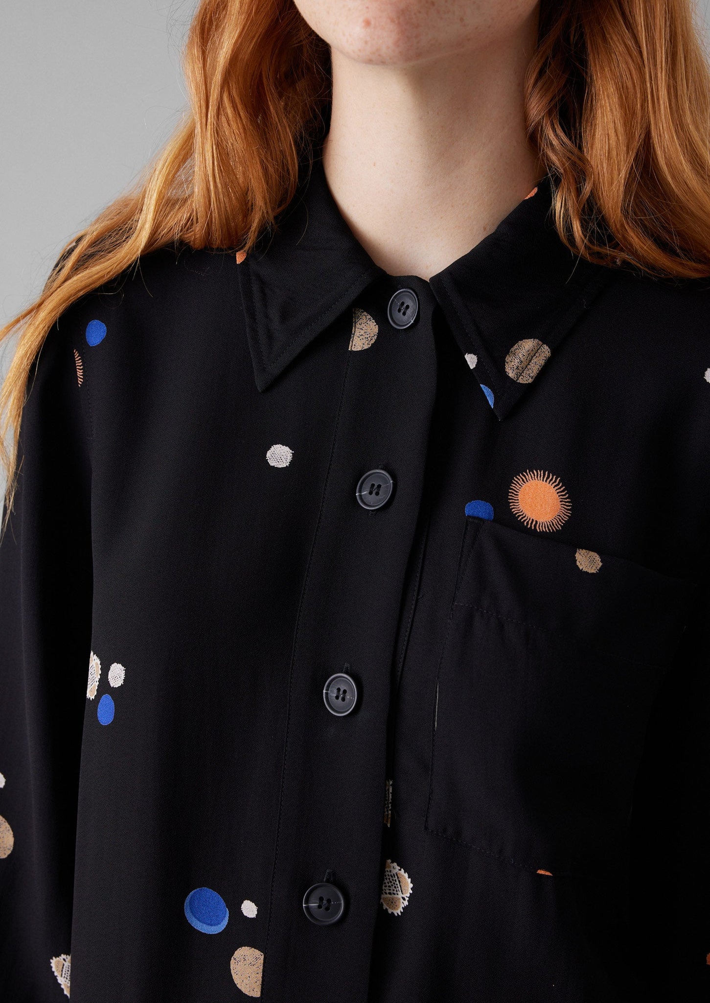 Baya Cosmic Dot Print Shirt | Black