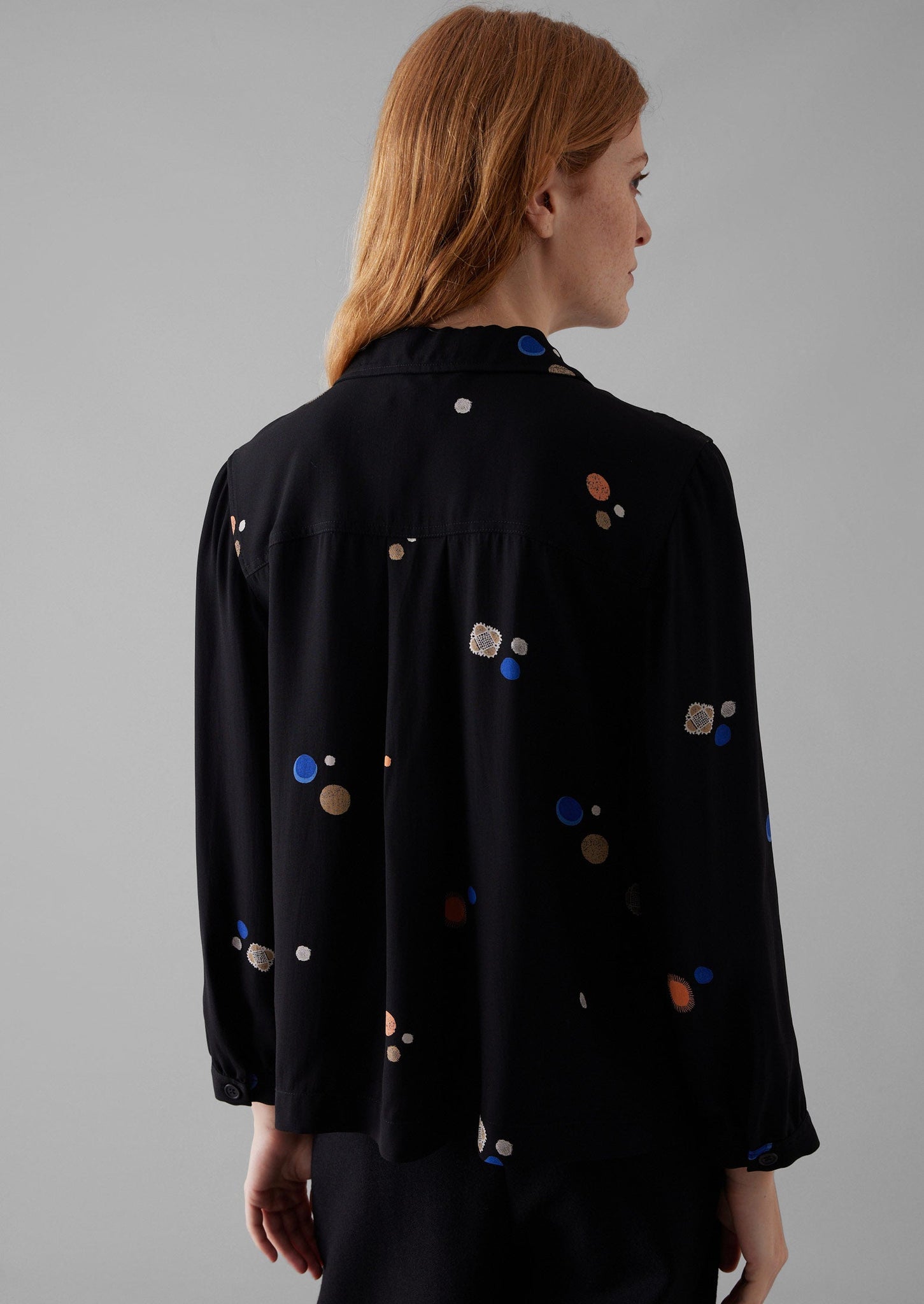 Baya Cosmic Dot Print Shirt | Black