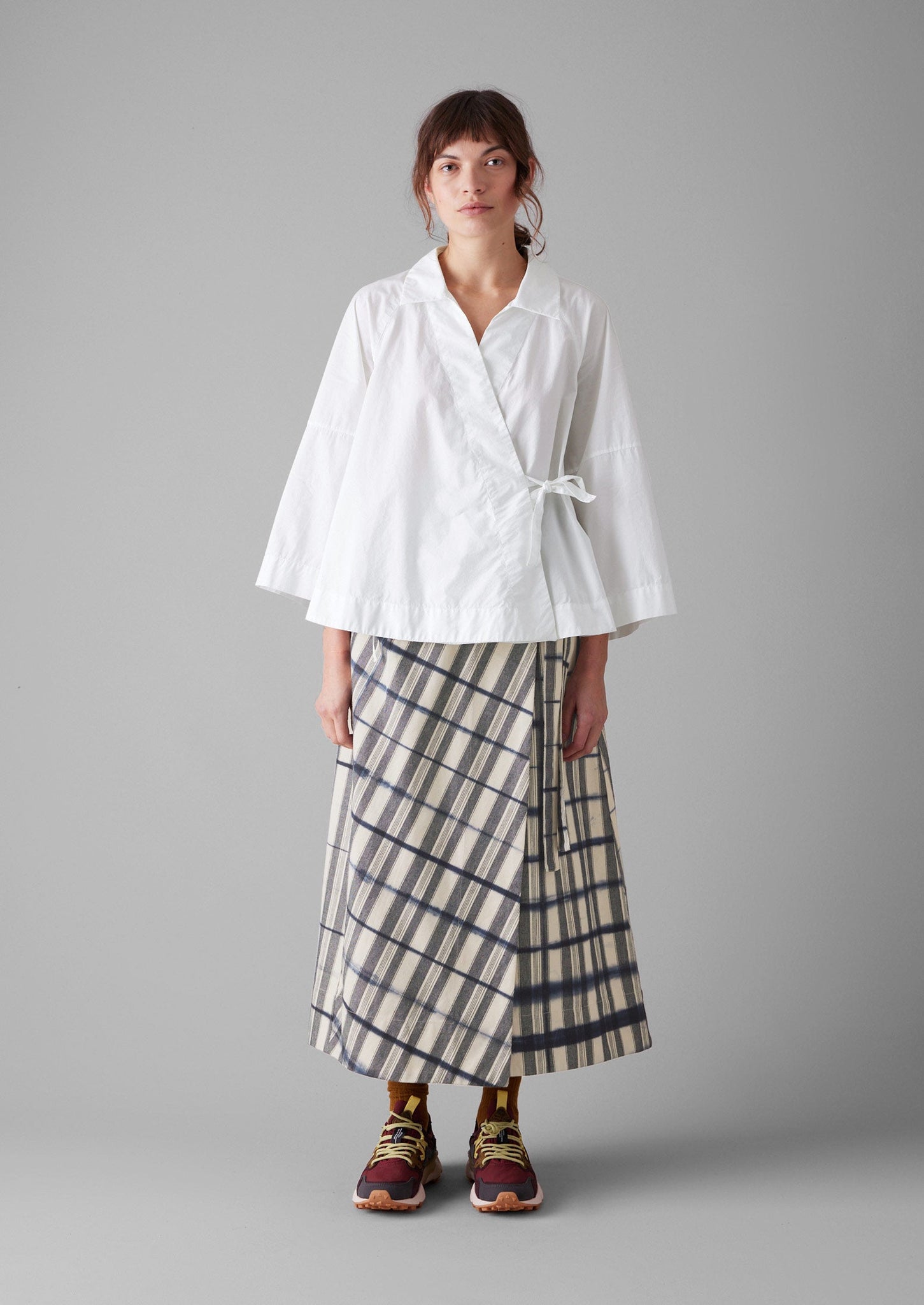 Cotton Poplin Wrap Shirt | Paper White