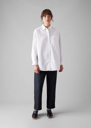 Cotton Oxford Oversized Long Shirt | White