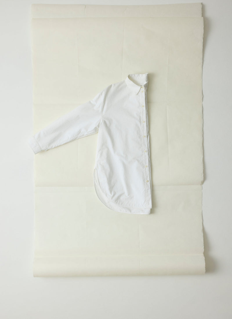Cotton Oxford Oversized Long Shirt | White