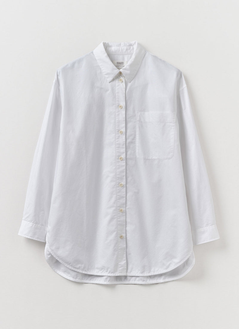 Cotton Oxford Oversized Long Shirt | White