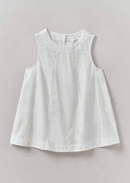 Panelled Cotton Poplin Top | Paper White | TOAST
