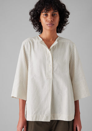 Drift Stripe Shirt | Ecru/Charcoal