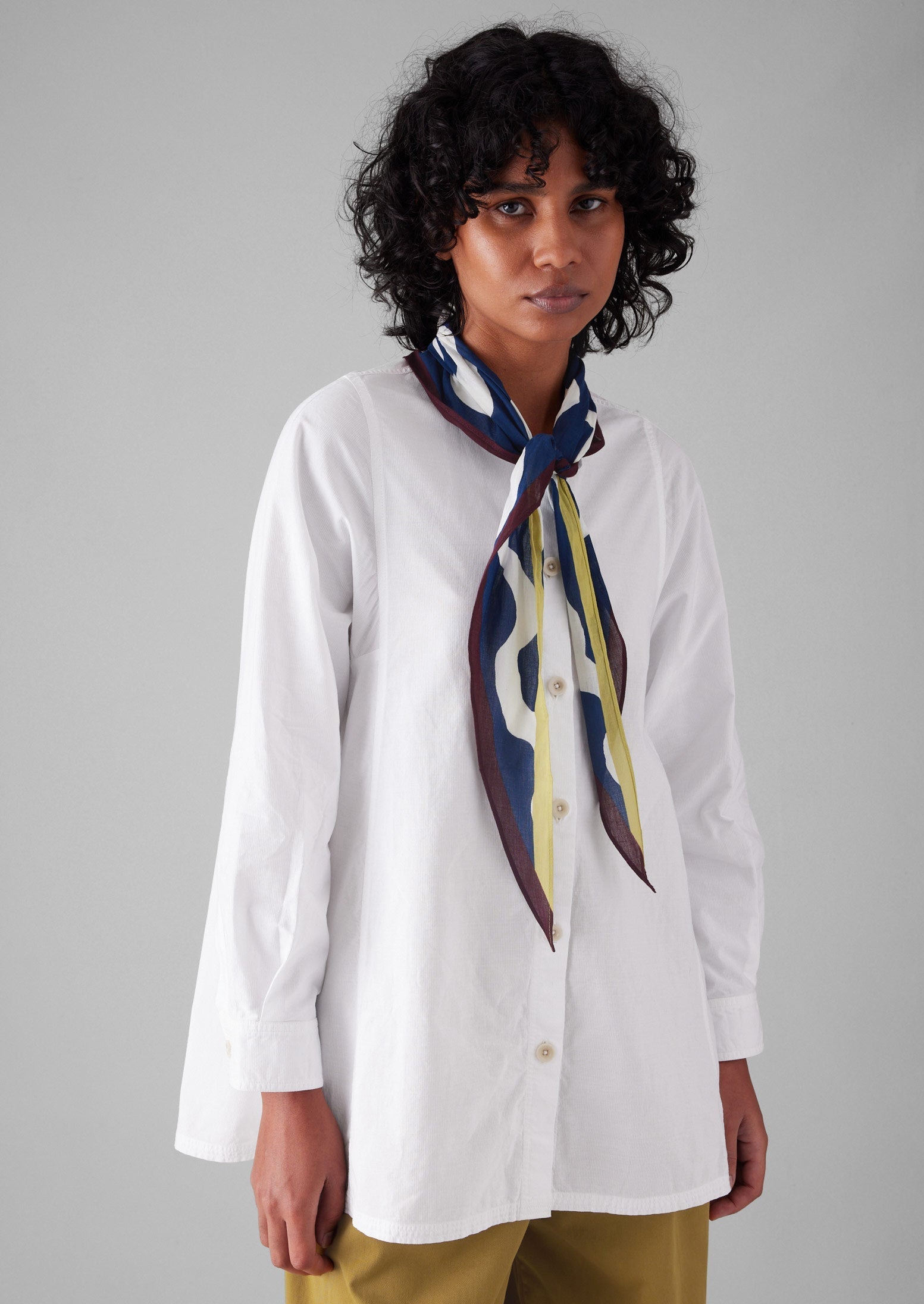 Raised Stripe Cotton Poplin Shirt | Paper White | TOAST