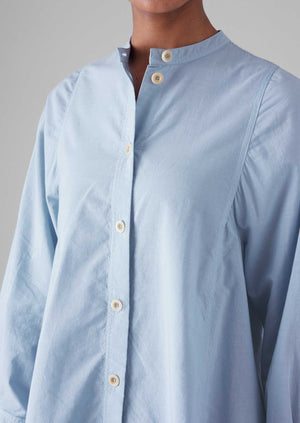 Raised Stripe Cotton Poplin Shirt | Sky Blue