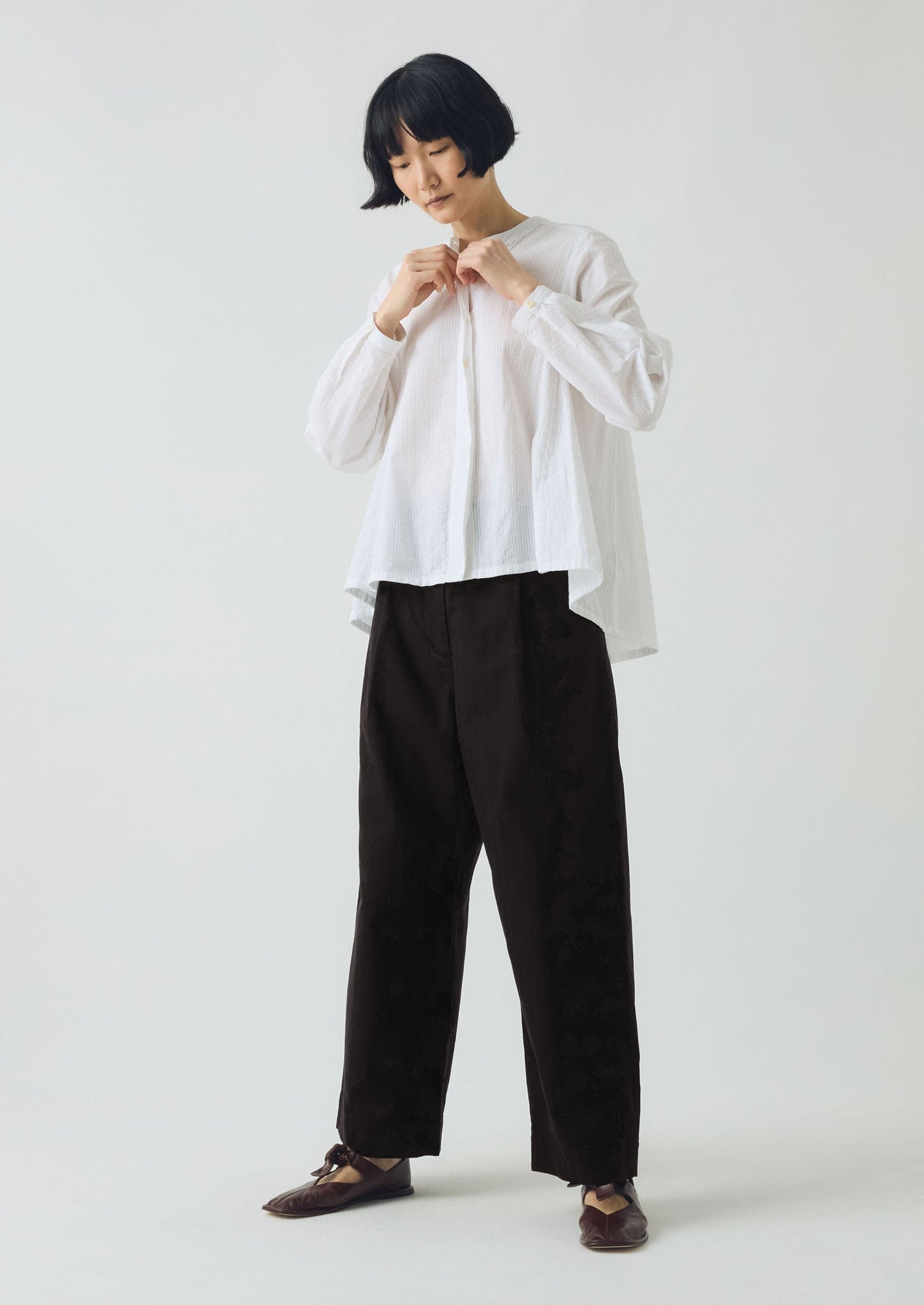 Seersucker Cotton Shirt | White Salt