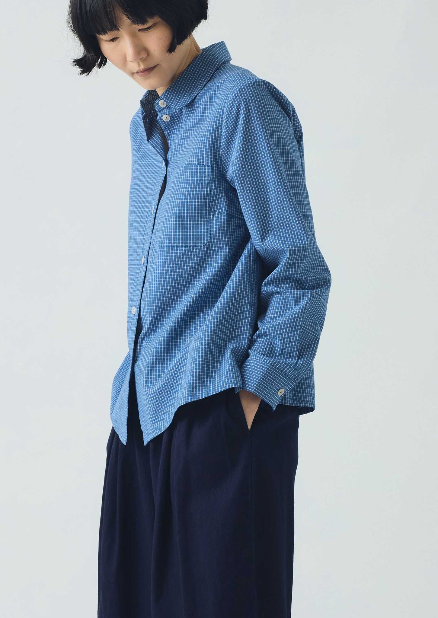 Ollie Check Shirt | Mid Blue