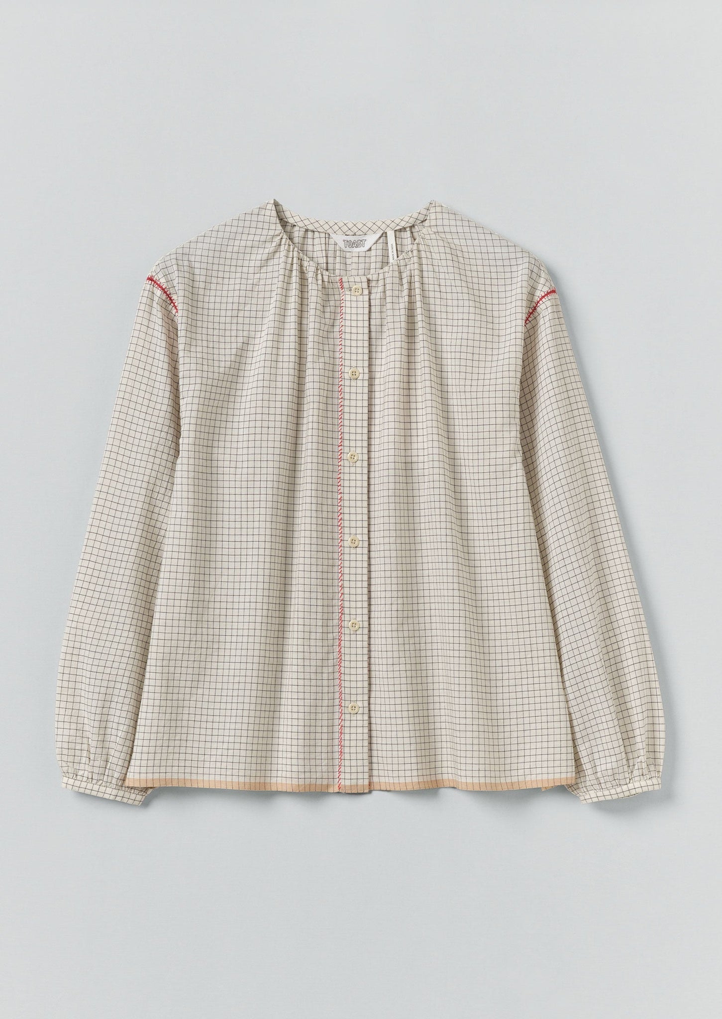 Graph Check Mulmul Shirt | Ecru