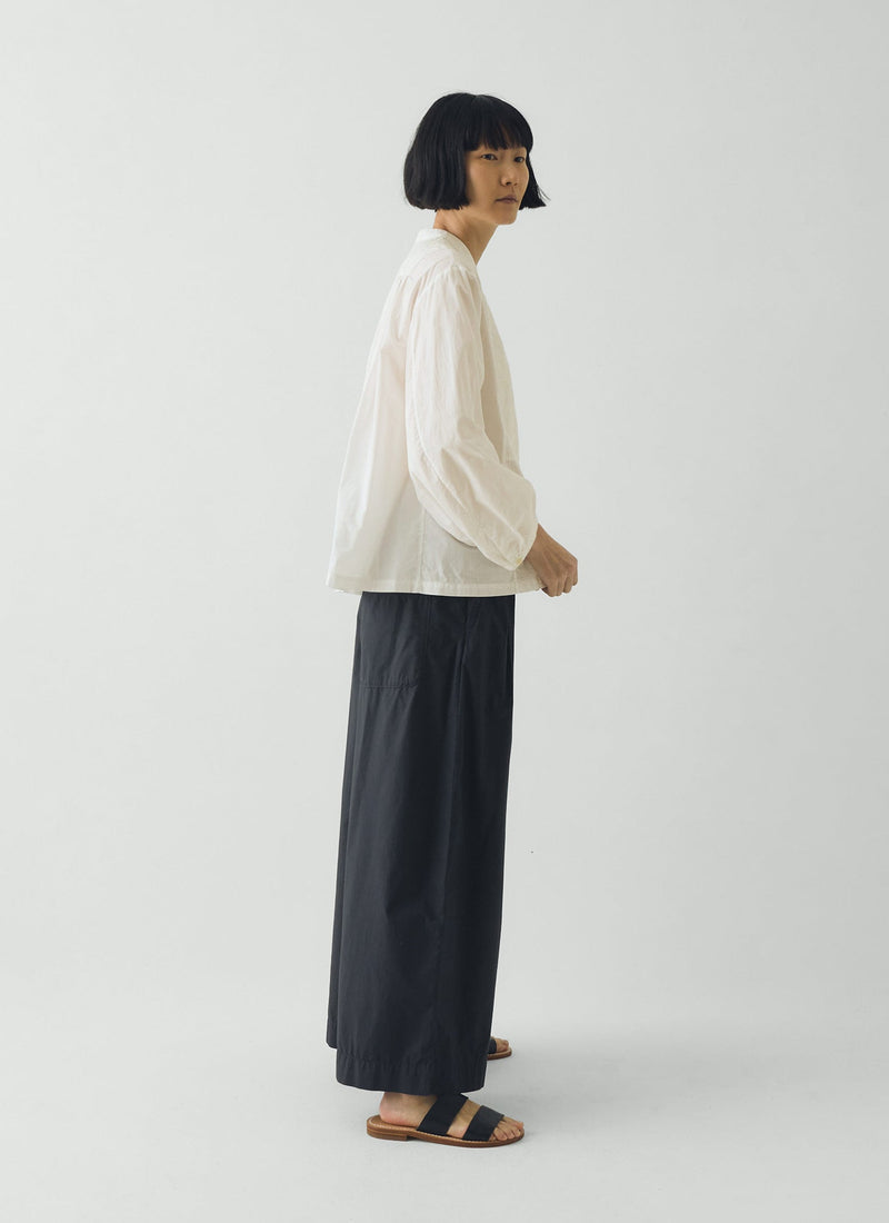 Embroidered Cotton Voile Shirt | Chalk White