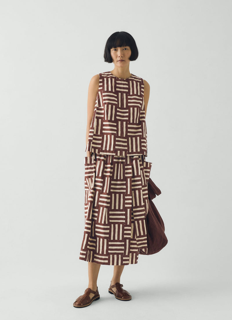 Patchwork Stripe Block Print Top | Sable
