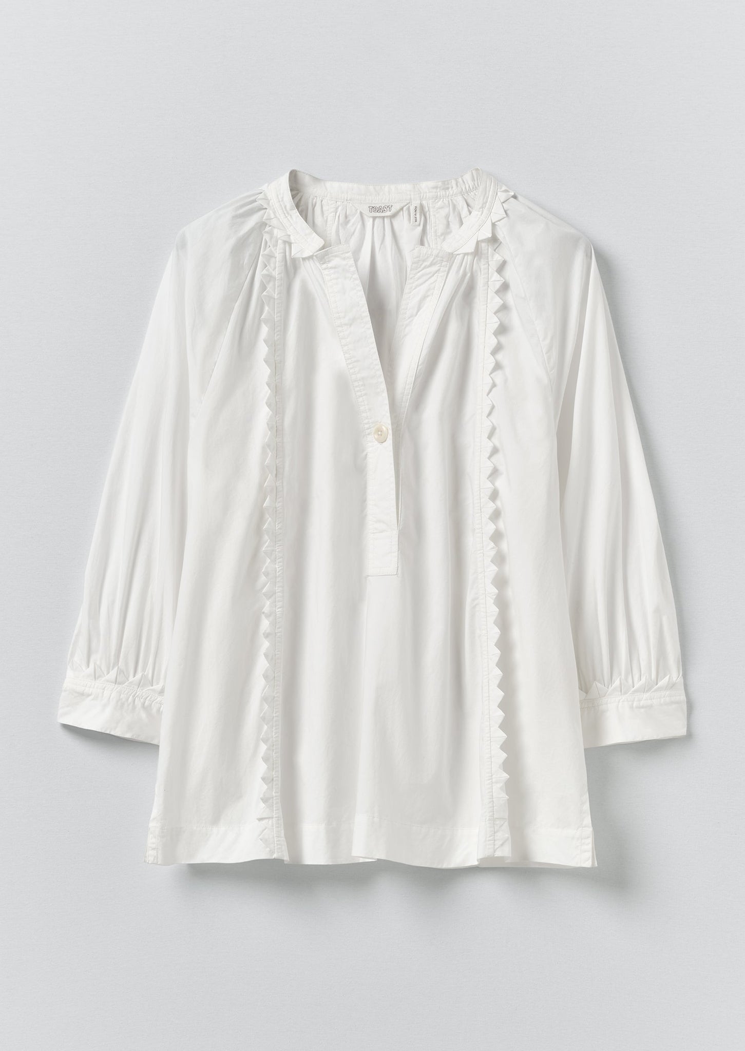 Crockery Edge Cotton Poplin Top | Paper White