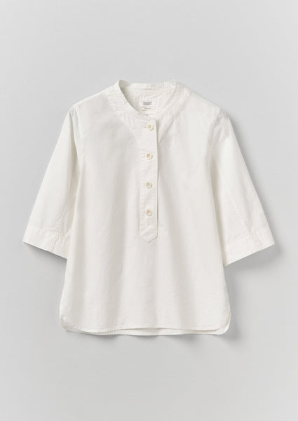 Applied Placket Cotton Linen Top | Vintage White | TOAST