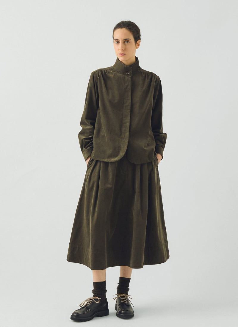 Cotton Needlecord Shirt | Seaweed