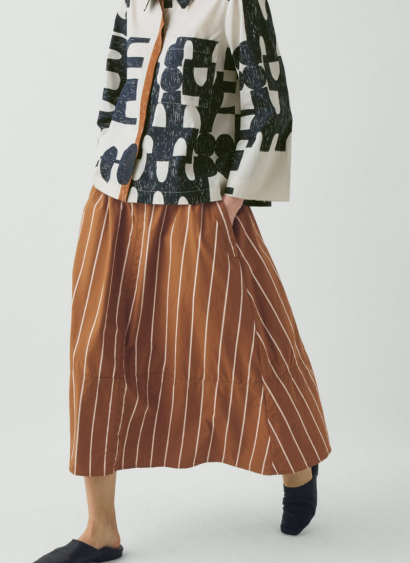 Totem Print Cotton Poplin Shirt | Ink/Dove