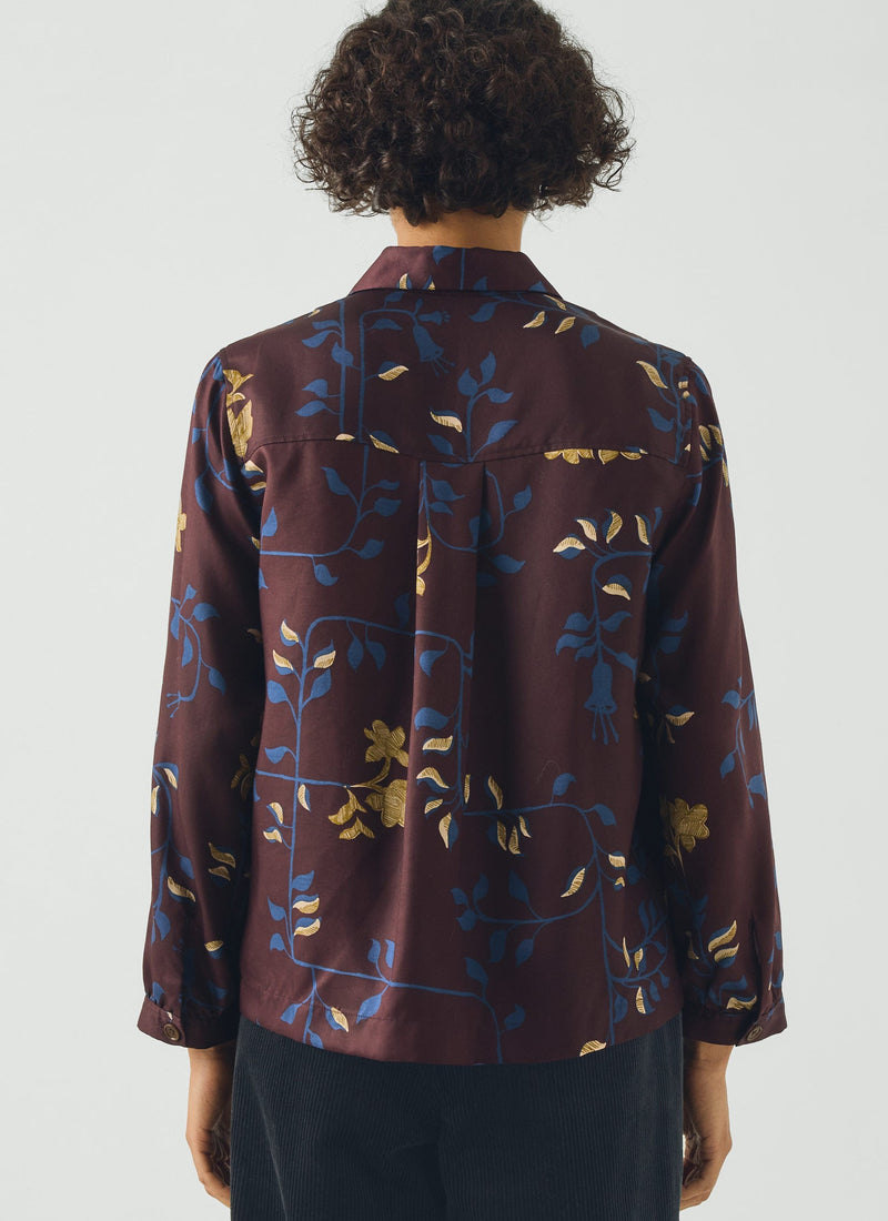 Baya Folk Vines Print Shirt | Plum