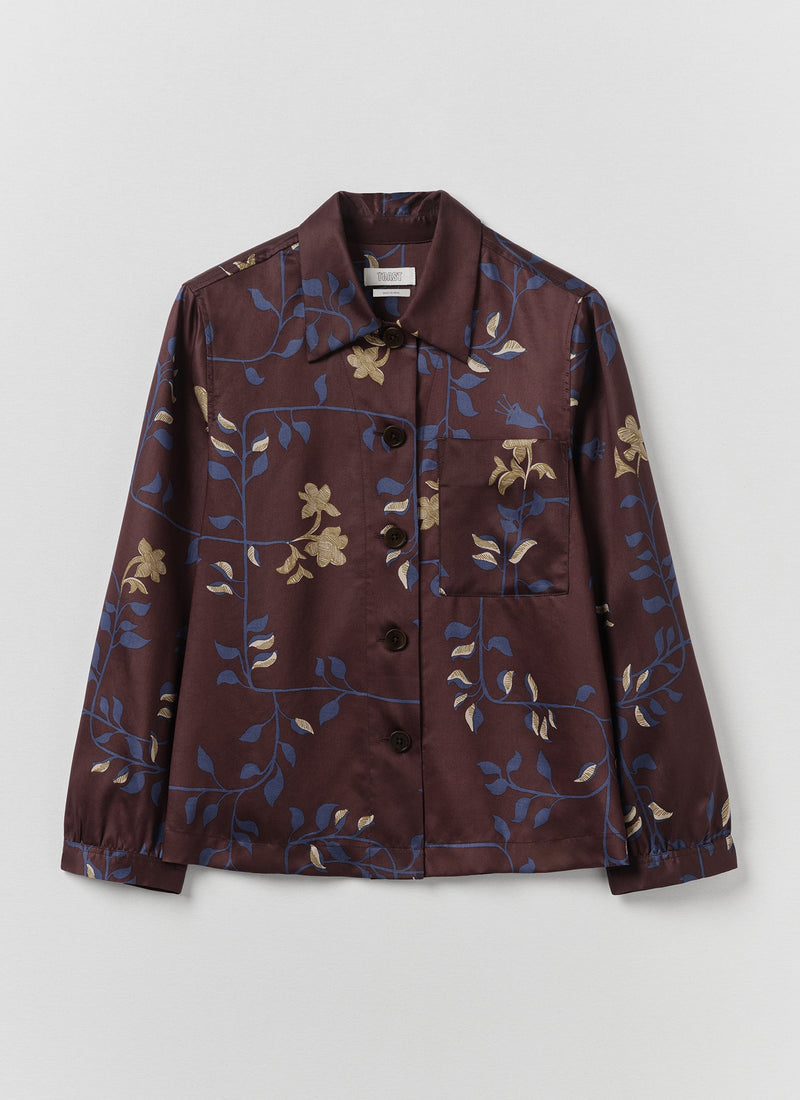Baya Folk Vines Print Shirt | Plum